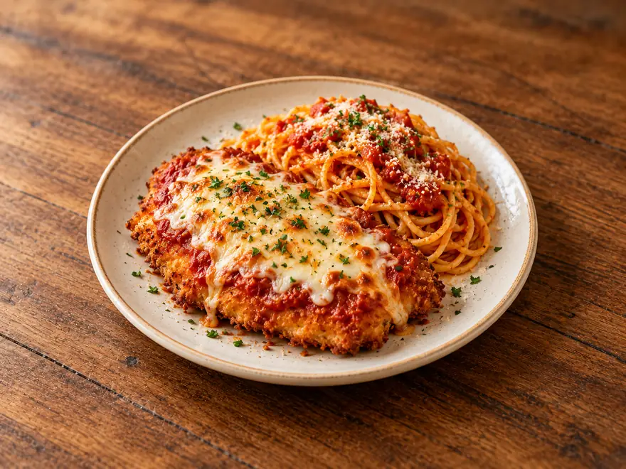 Chicken Parmesan on a plate